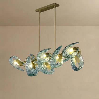 Peacock Feather Glass Chandelier