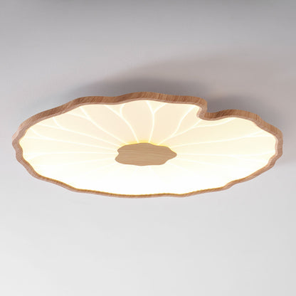 Waterlily Wood-Grain Ceiling Light