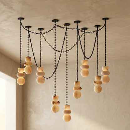 Alabaster Stone Cascade Chandelier