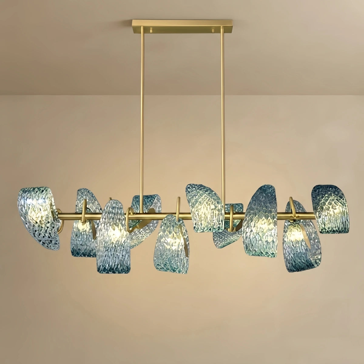 Peacock Feather Glass Chandelier