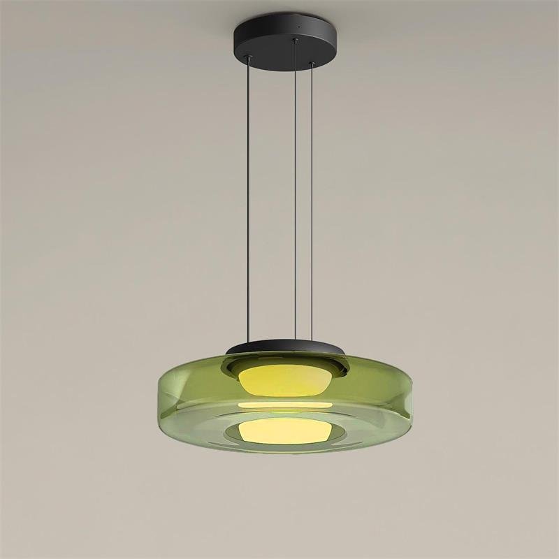 Stacked Glass Disc Pendant Light
