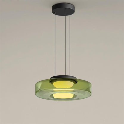 Stacked Glass Disc Pendant Light
