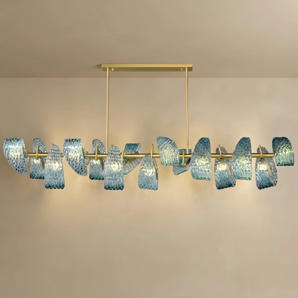 Peacock Feather Glass Chandelier