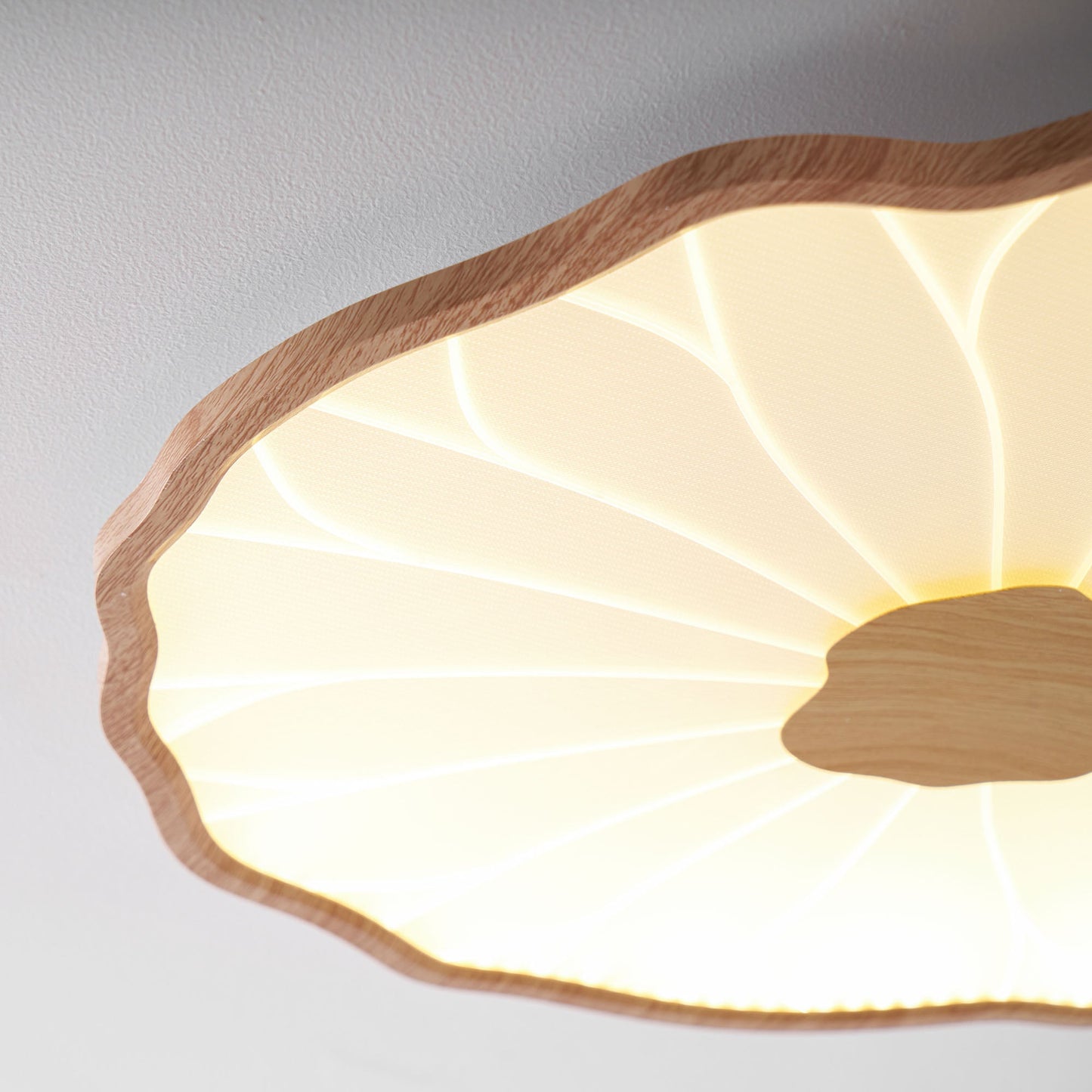 Waterlily Wood-Grain Ceiling Light