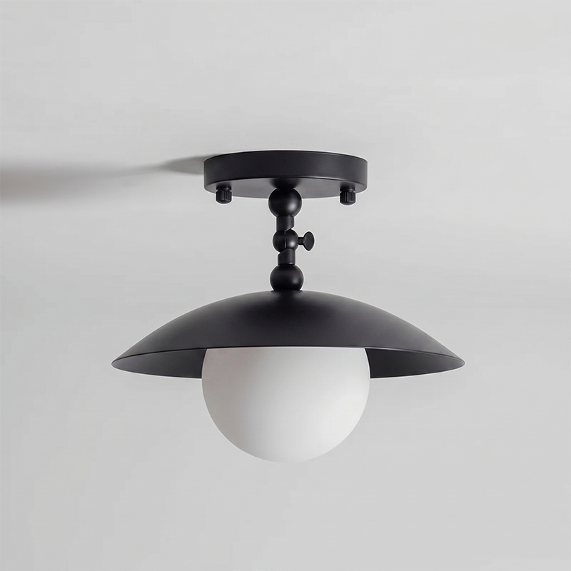Brass Dome Semi-Flush Ceiling Light