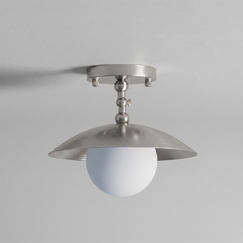 Brass Dome Semi-Flush Ceiling Light
