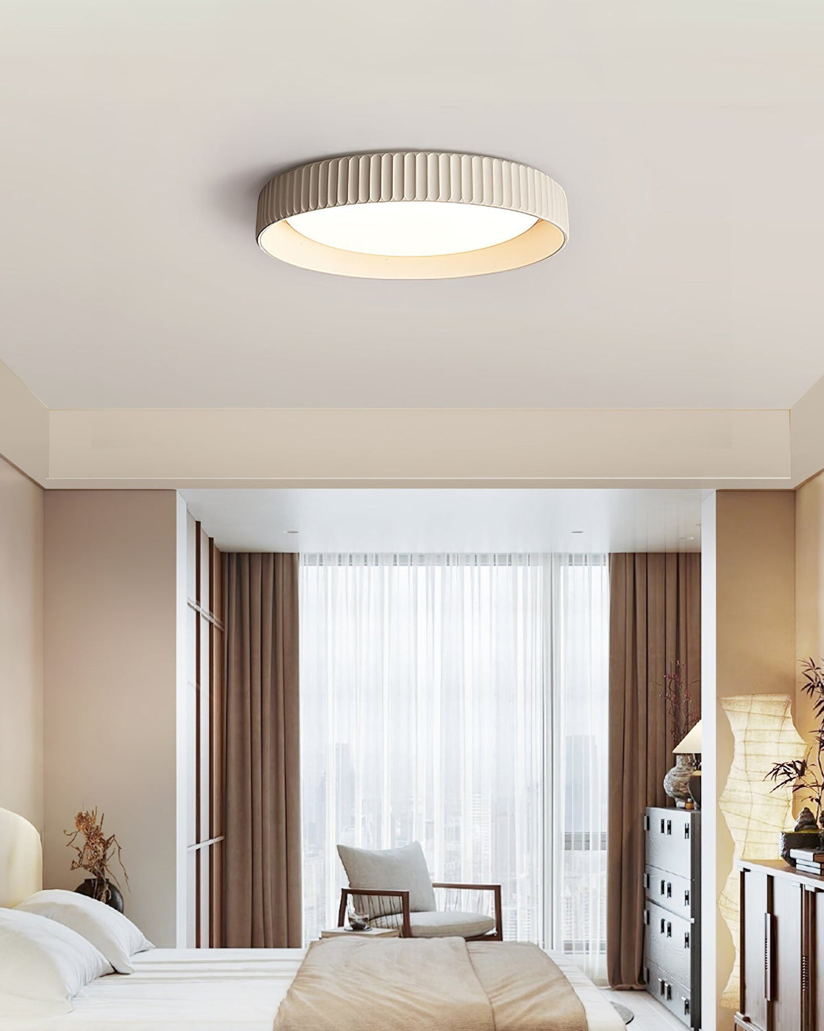 Fluted Resin Disc Ceiling Light