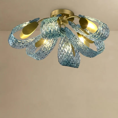Peacock Feather Glass Chandelier