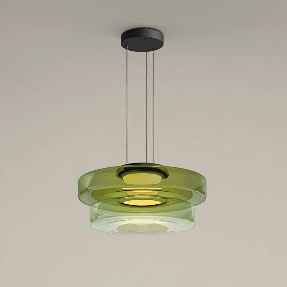 Stacked Glass Disc Pendant Light