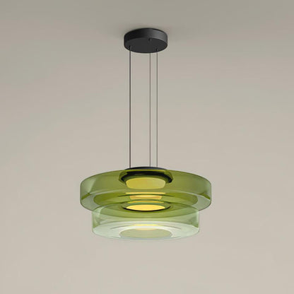 Stacked Glass Disc Pendant Light