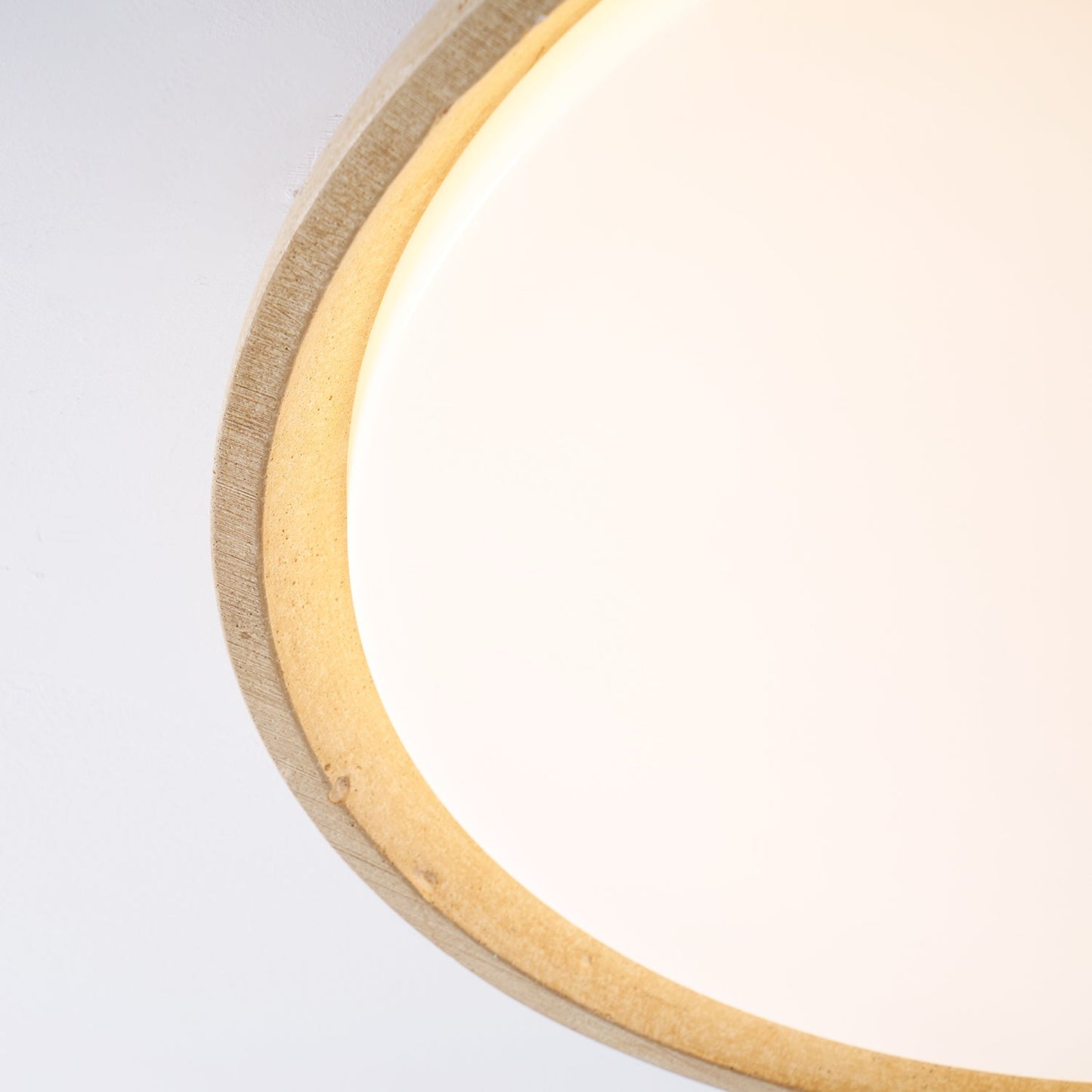 Round Travertine Flush Ceiling Light