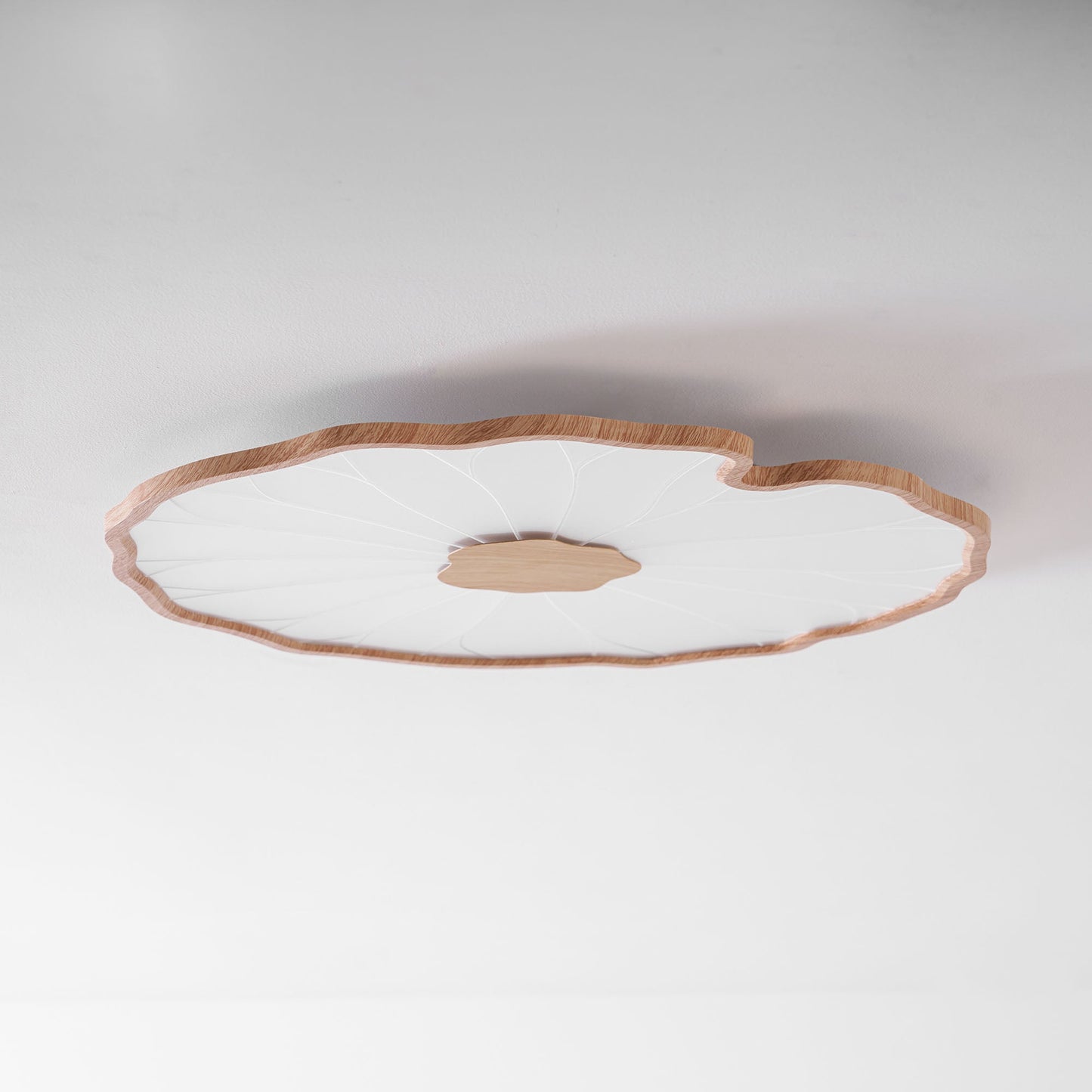 Waterlily Wood-Grain Ceiling Light