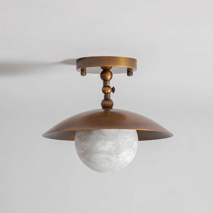 Brass Dome Semi-Flush Ceiling Light