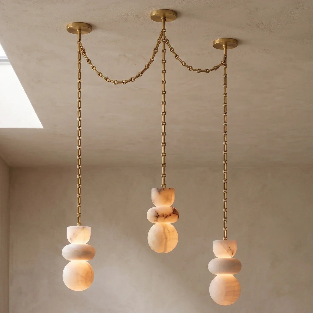 Alabaster Stone Cascade Chandelier