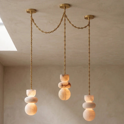 Alabaster Stone Cascade Chandelier