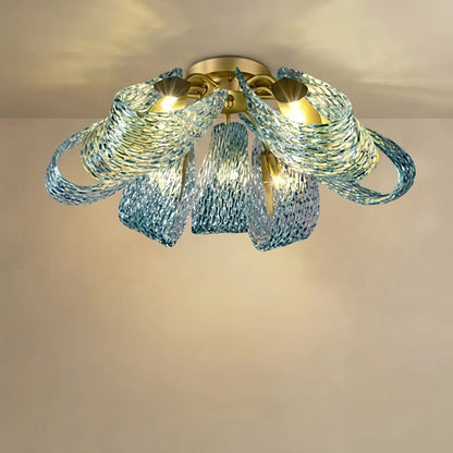 Peacock Feather Glass Chandelier