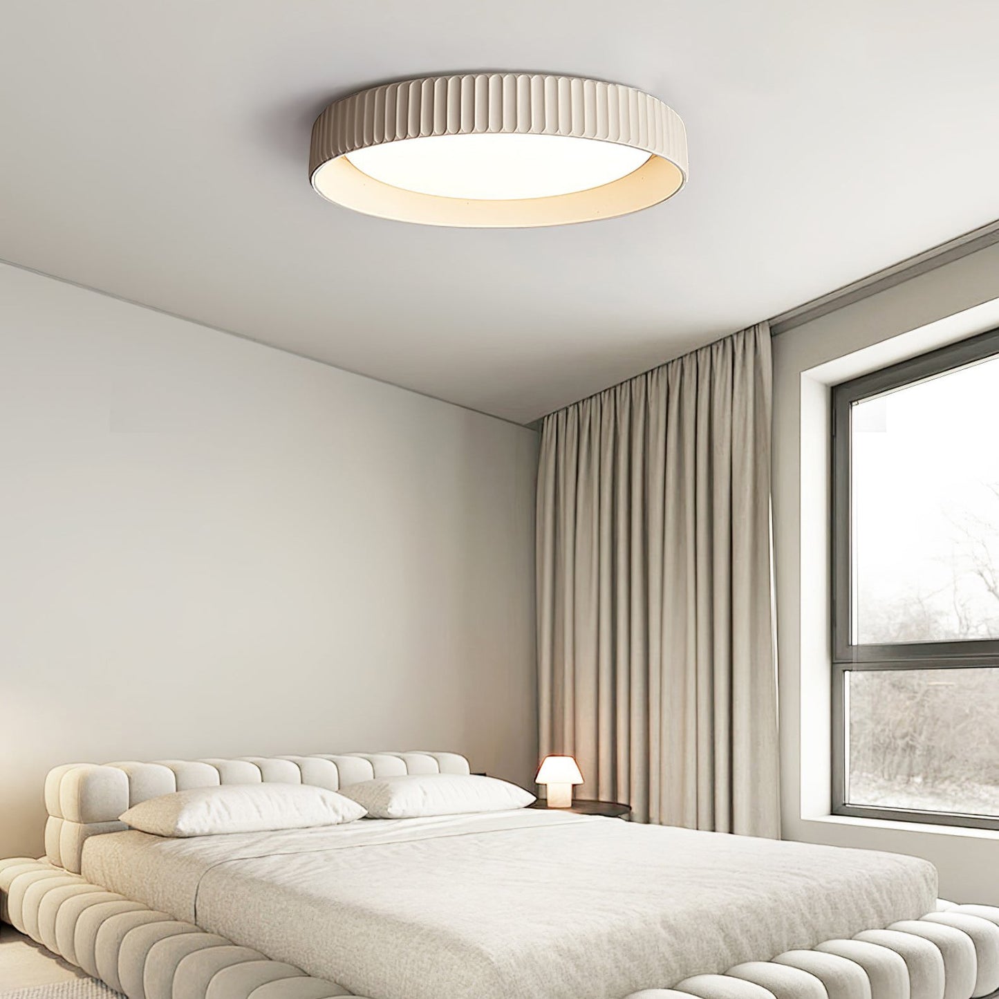 Fluted Resin Disc Ceiling Light