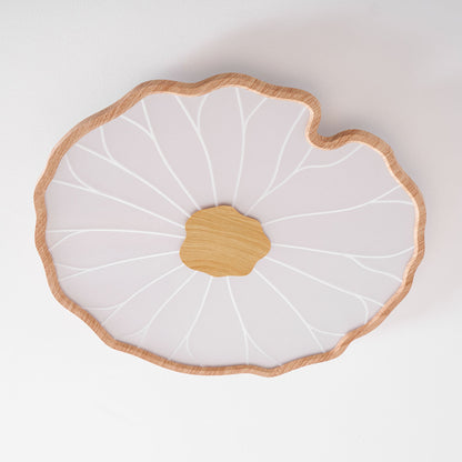 Waterlily Wood-Grain Ceiling Light