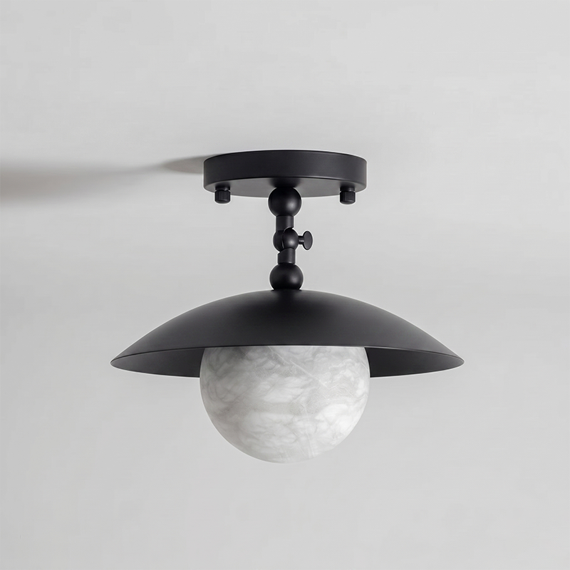 Brass Dome Semi-Flush Ceiling Light