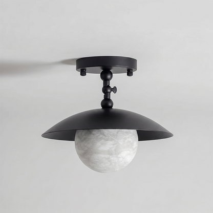 Brass Dome Semi-Flush Ceiling Light