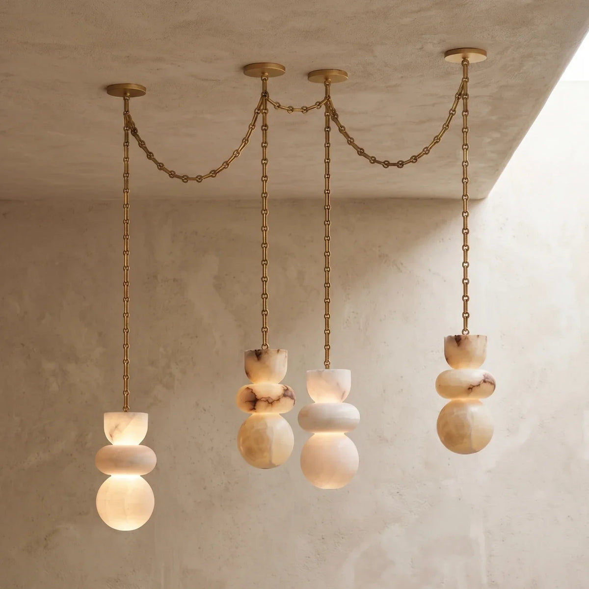 Alabaster Stone Cascade Chandelier