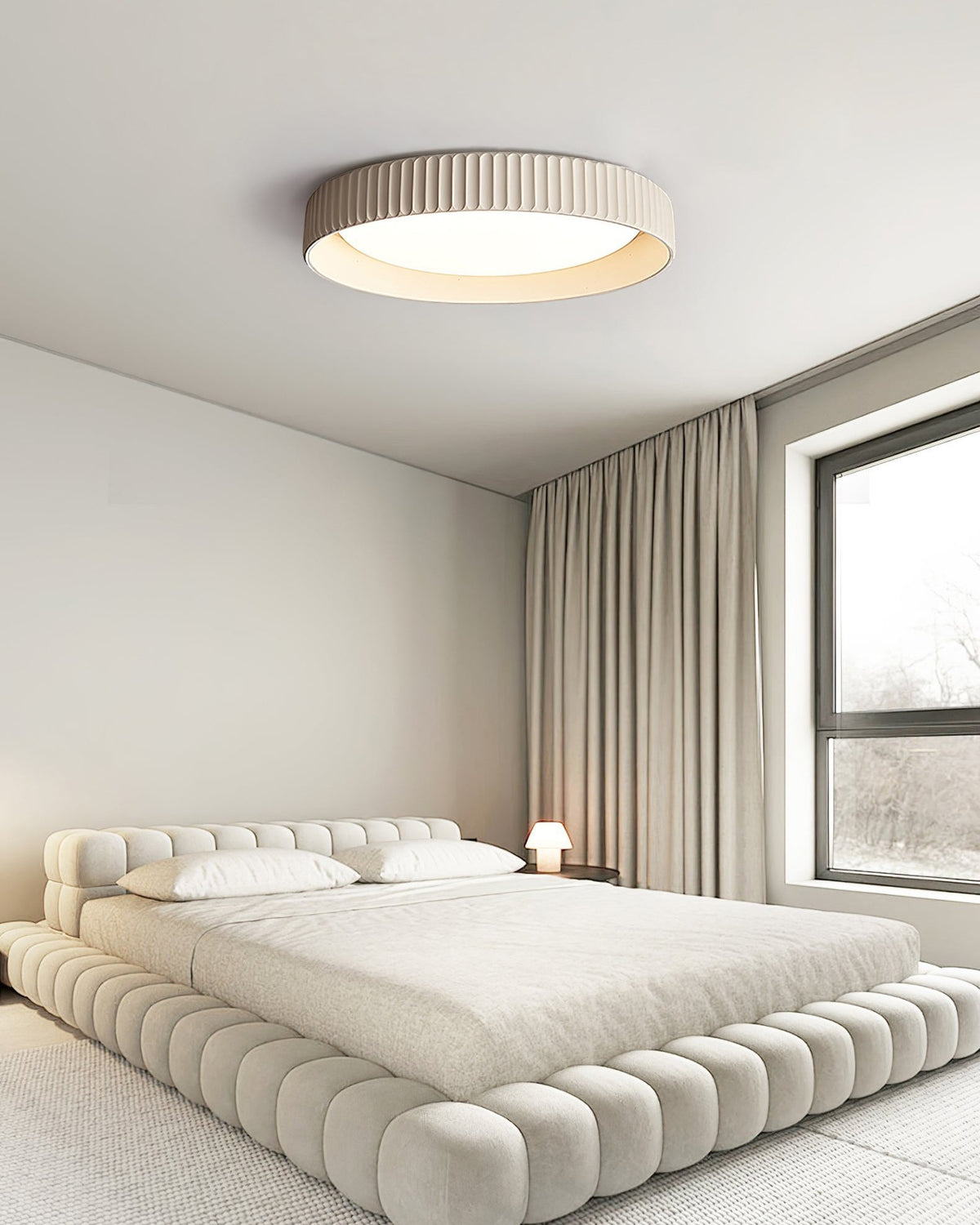 Fluted Resin Disc Ceiling Light