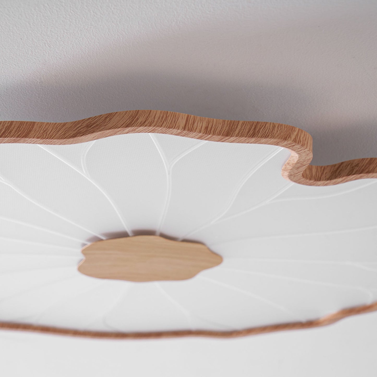 Waterlily Wood-Grain Ceiling Light