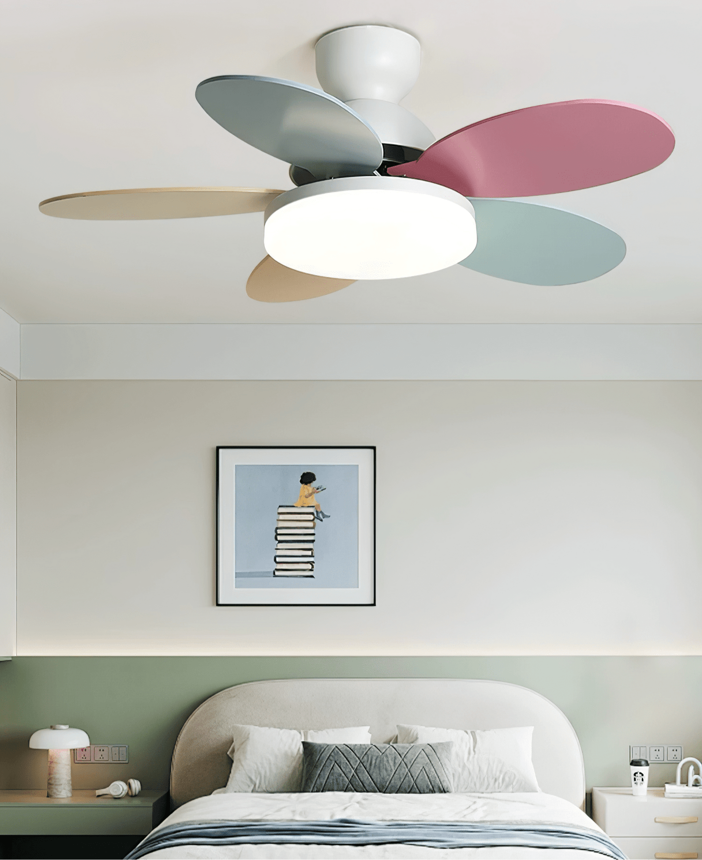 Flower Blade Wood Ceiling Fan
