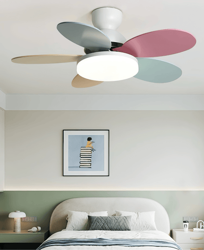 Flower Blade Wood Ceiling Fan