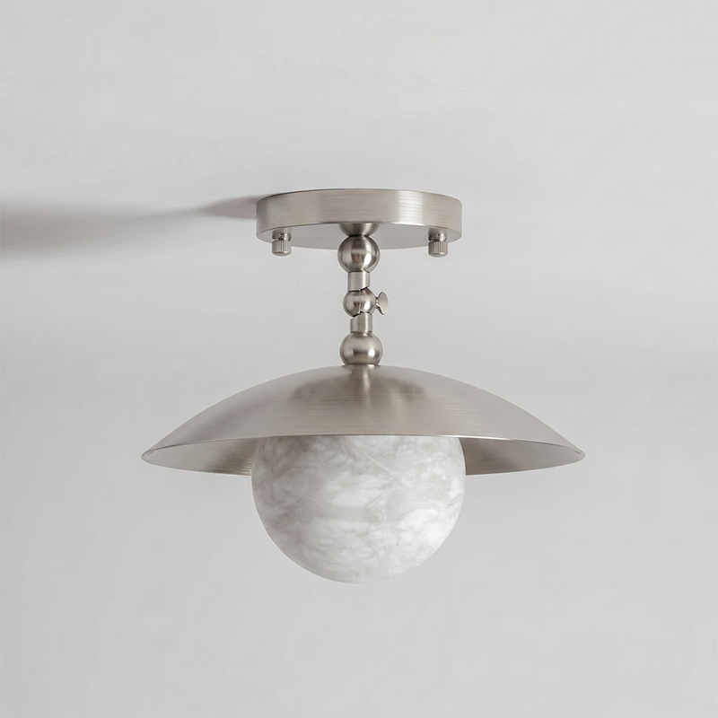 Brass Dome Semi-Flush Ceiling Light