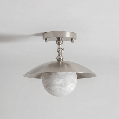 Brass Dome Semi-Flush Ceiling Light