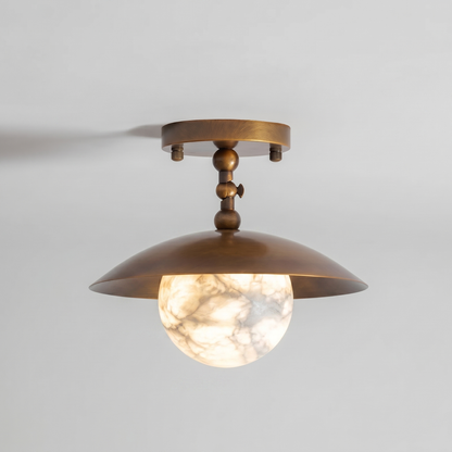 Brass Dome Semi-Flush Ceiling Light