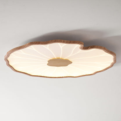 Waterlily Wood-Grain Ceiling Light
