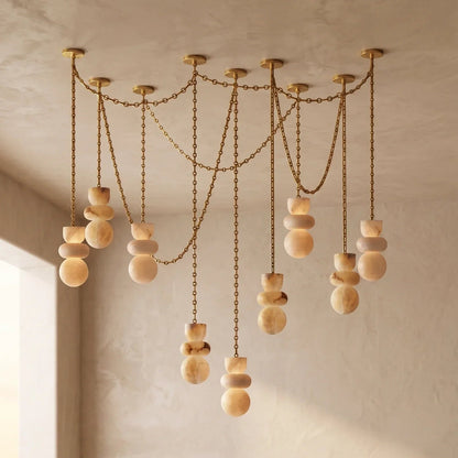 Alabaster Stone Cascade Chandelier