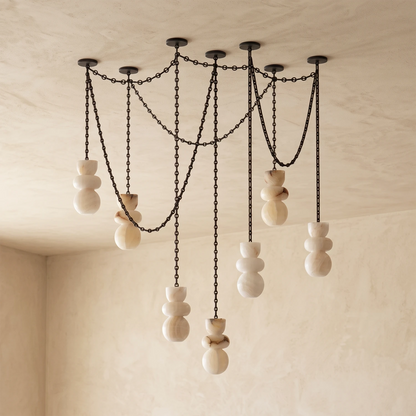 Alabaster Stone Cascade Chandelier