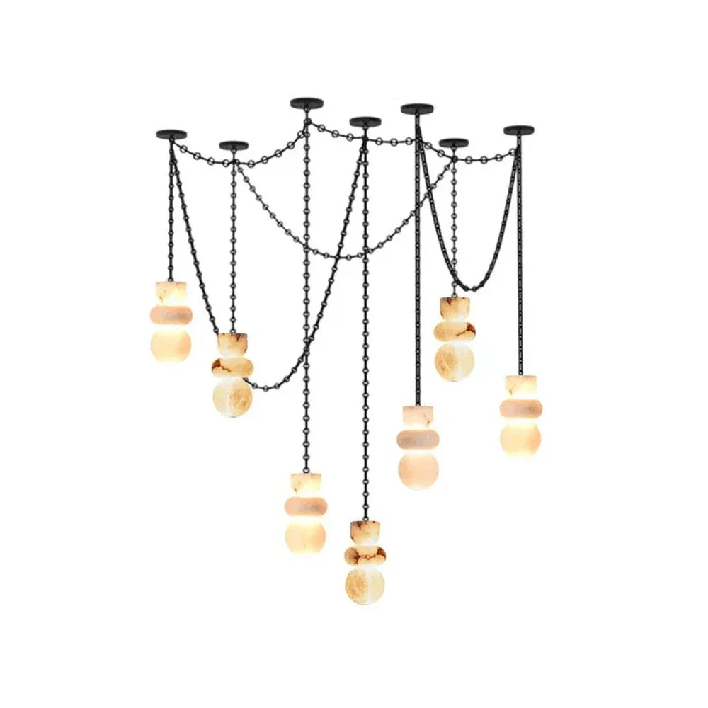 Alabaster Stone Cascade Chandelier