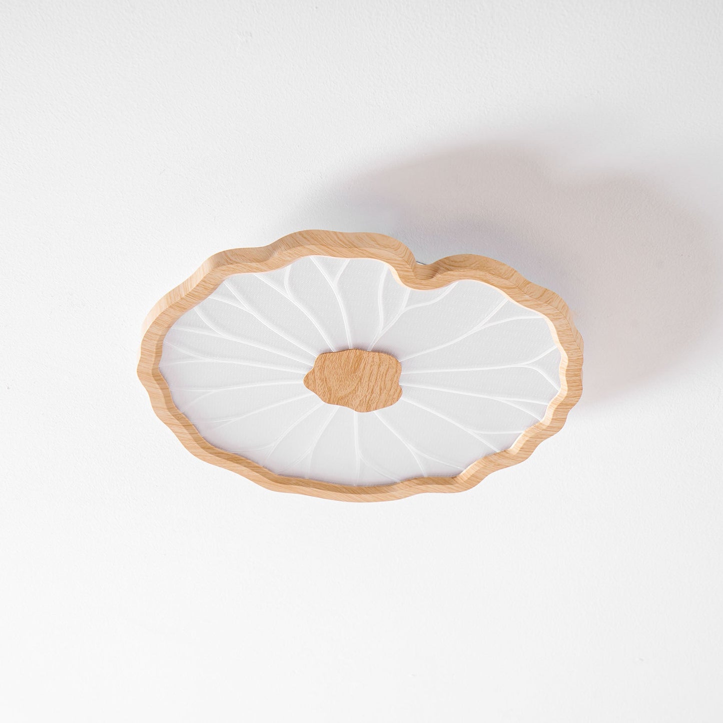 Waterlily Wood-Grain Ceiling Light