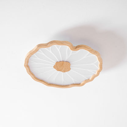 Waterlily Wood-Grain Ceiling Light