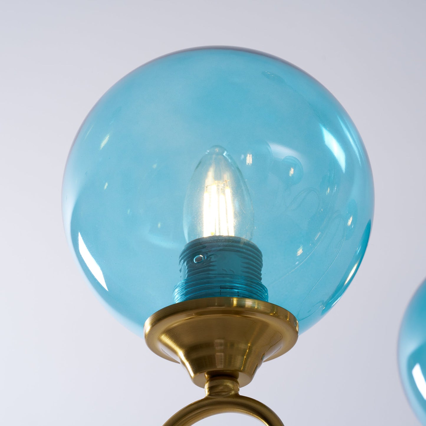 Scrolled Brass Globe Chandelier