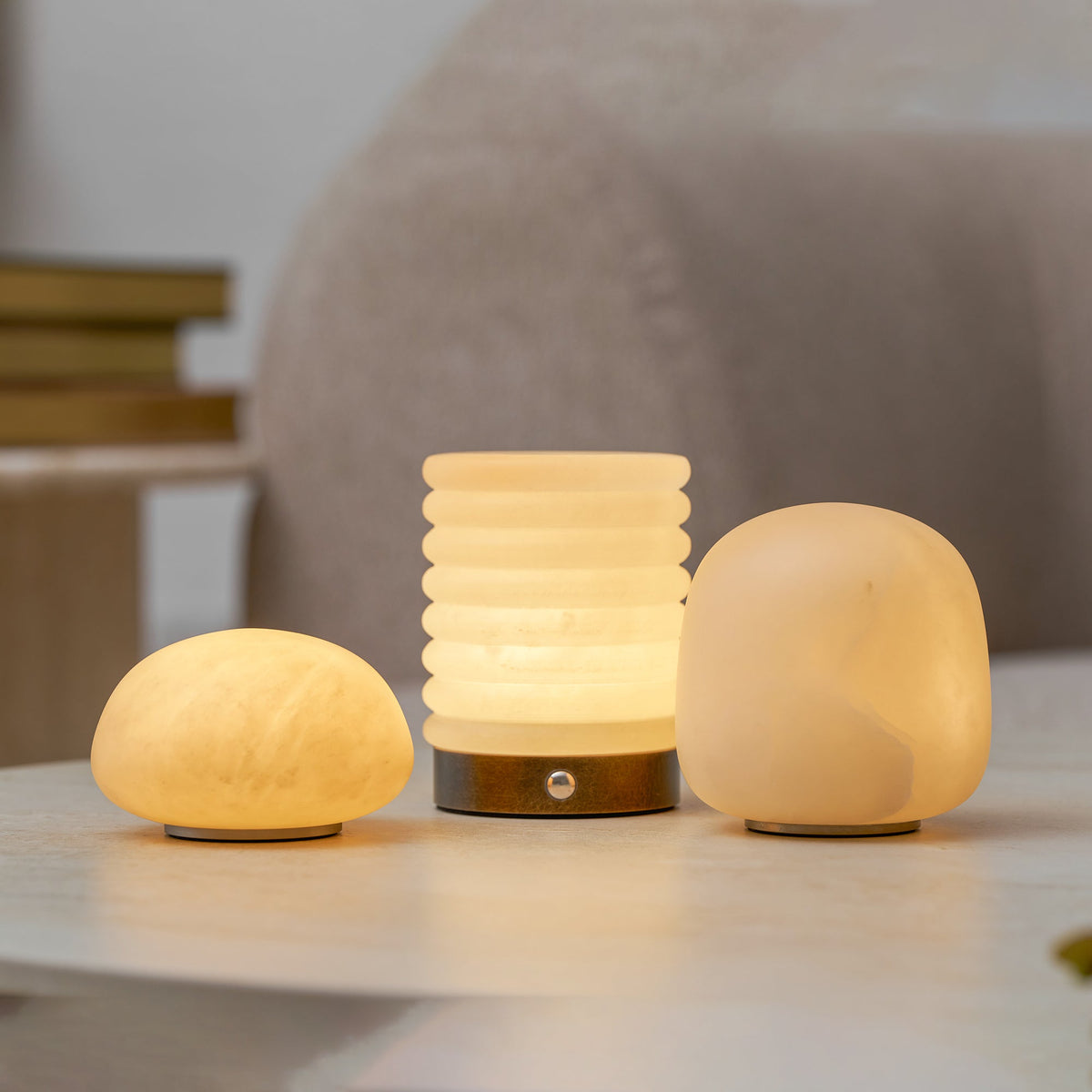 Alabaster Stone Cordless Table Lamp