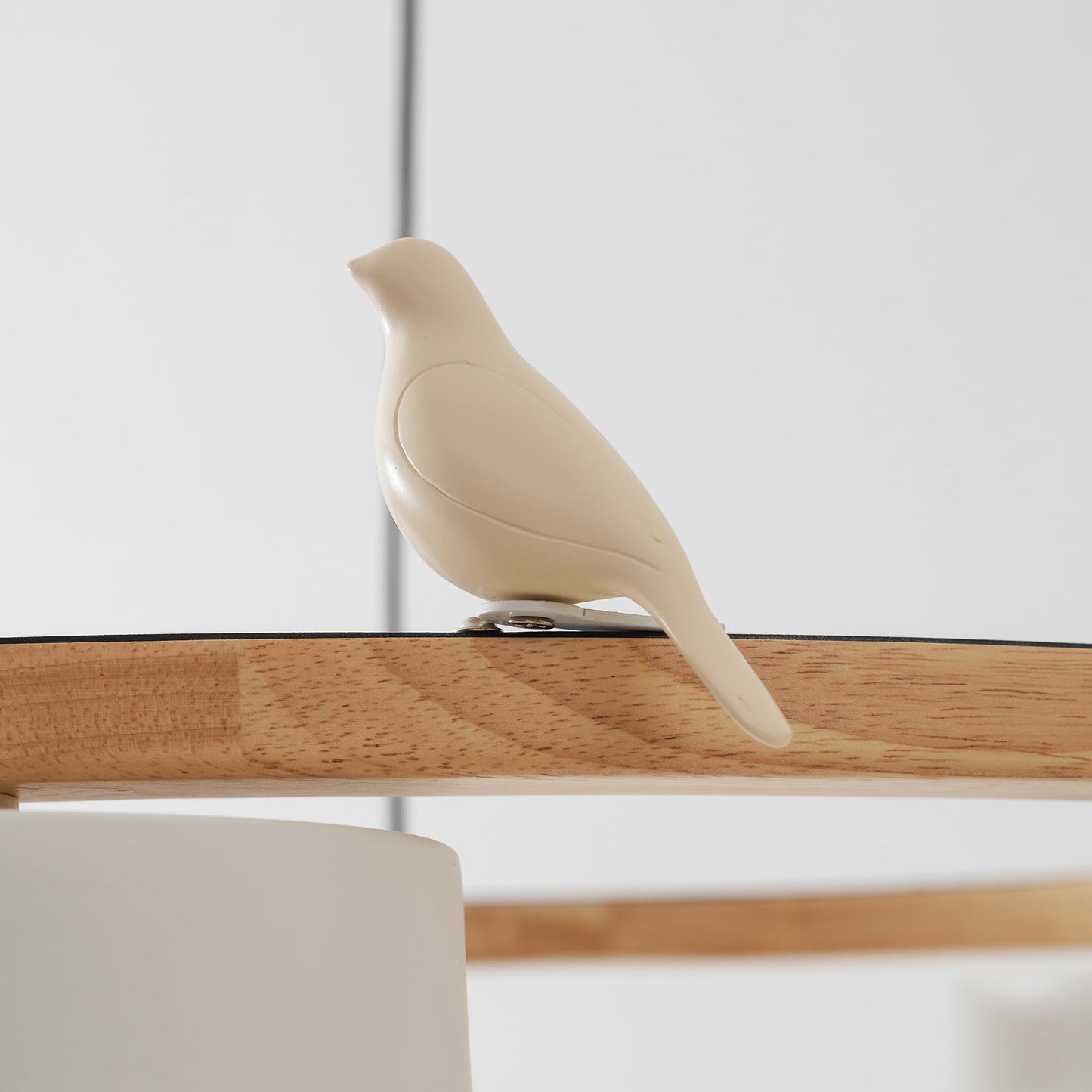 Round Wooden Bird Chandelier