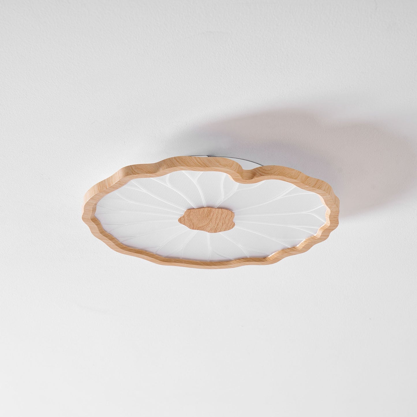 Waterlily Wood-Grain Ceiling Light