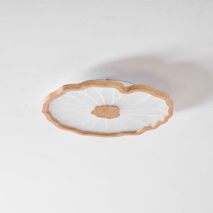 Waterlily Wood-Grain Ceiling Light