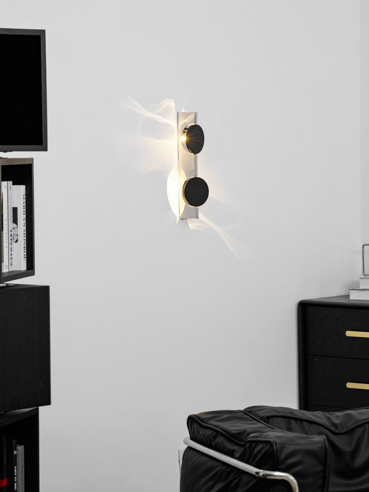 Mirrored Disc Sculptural Wall Light