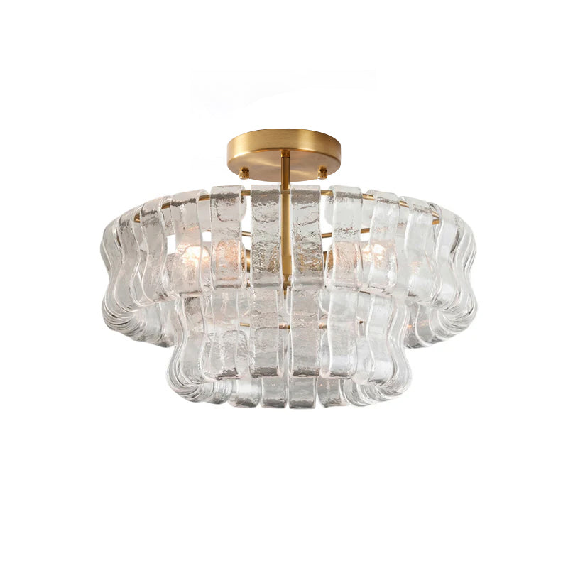 Tiered Ice Glass Ceiling Light