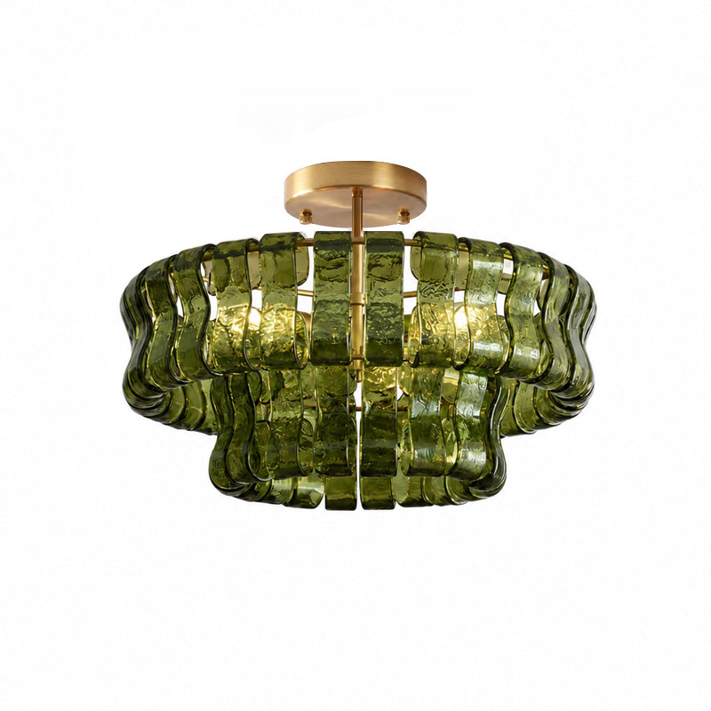 Tiered Ice Glass Ceiling Light