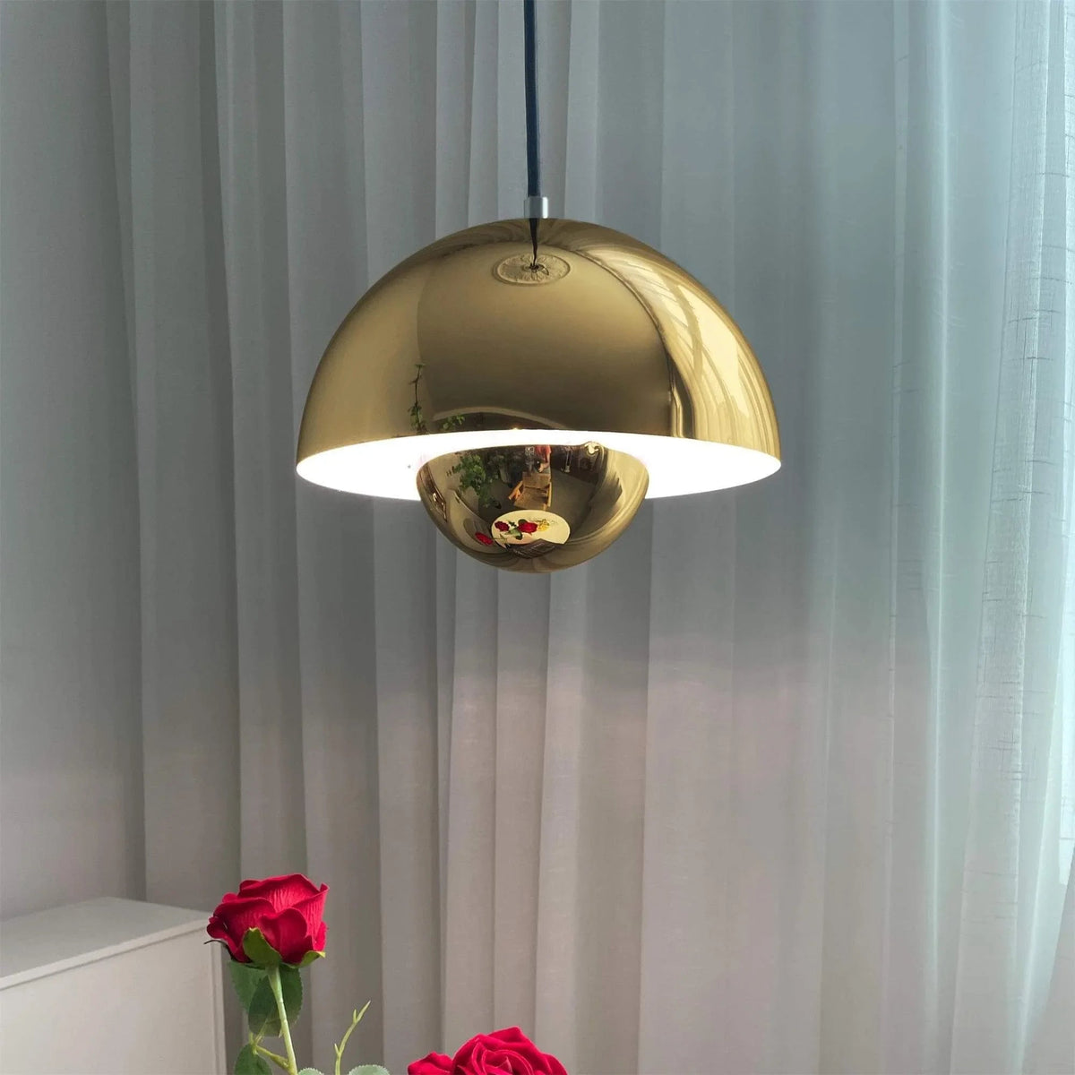 Twin Dome Metal Pendant Light