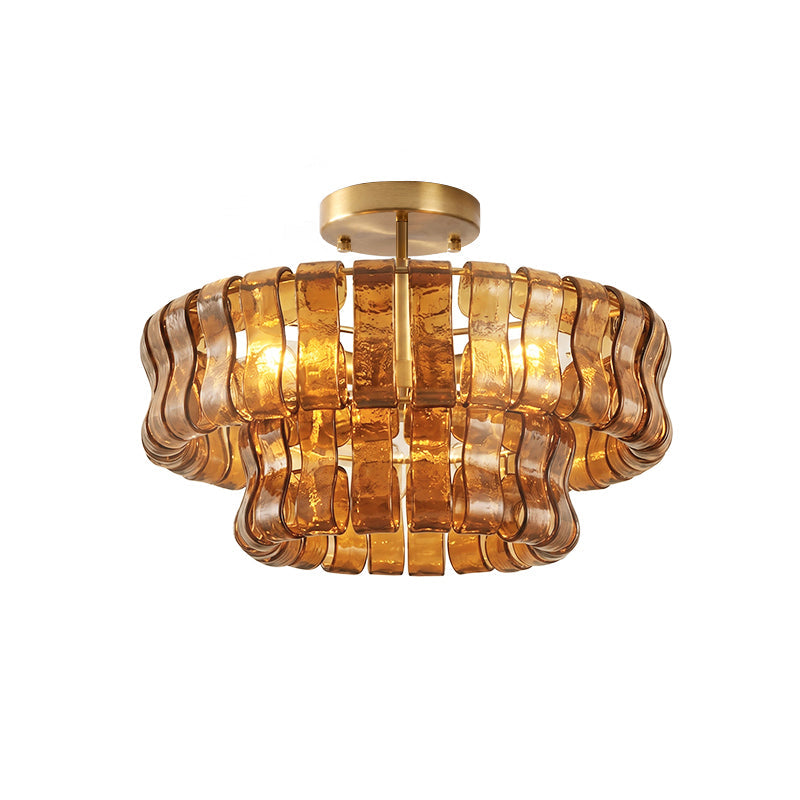 Tiered Ice Glass Ceiling Light