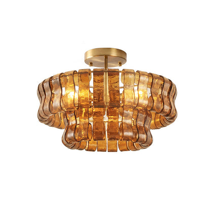 Tiered Ice Glass Ceiling Light