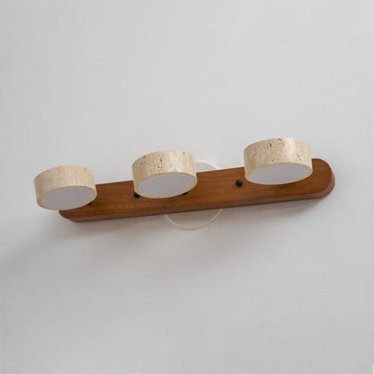 Travertine Wood Vanity Wall Light